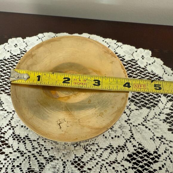 Vintage Brass Water Pot Vase India 5 InchTall 4 Inch Base Brass Home Decor - Picture 5 of 7